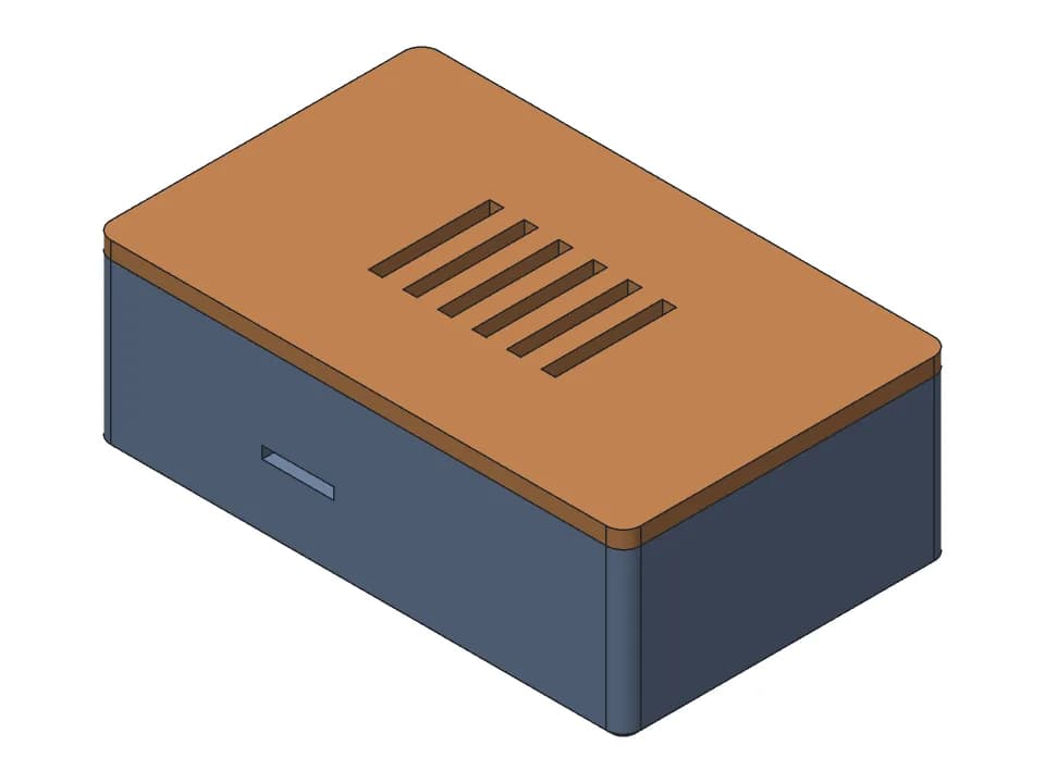 ESP32 enclosure: 3D model render