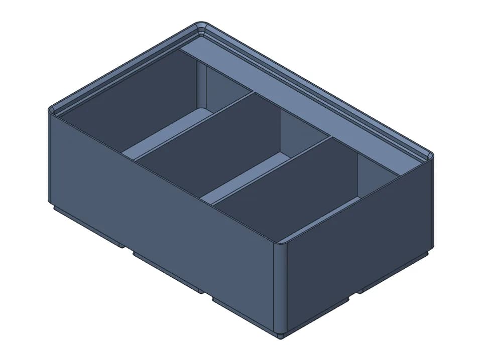 Gridfinity bin with label lip: 3D model render