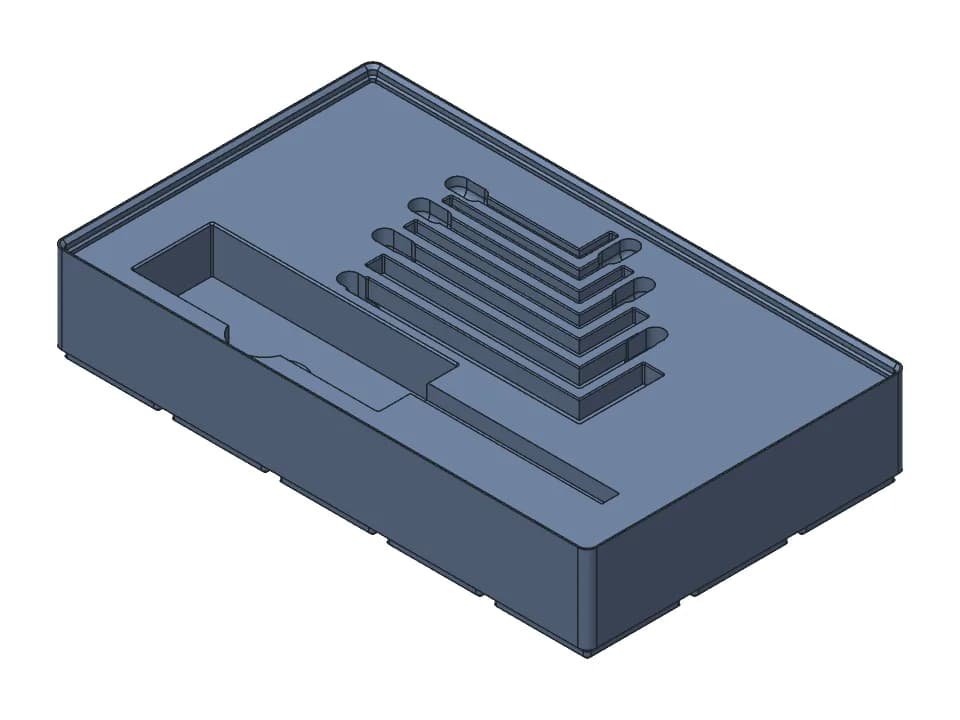 Gridfinity tool insert: screwdriver and hex keys: 3D model render