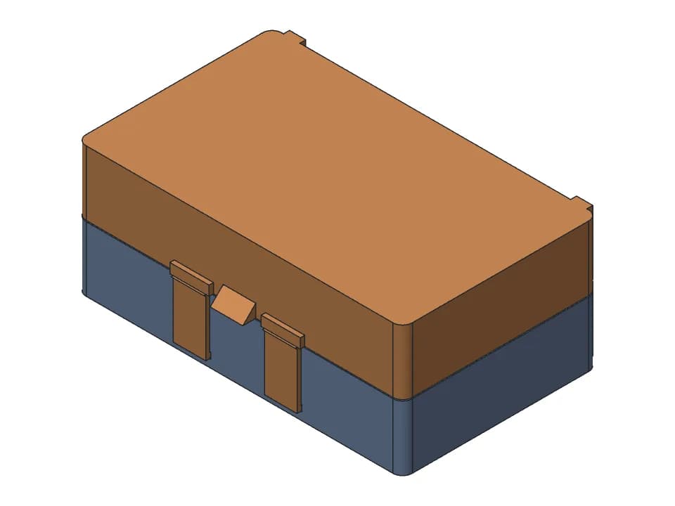 Hinged box: 3D model render