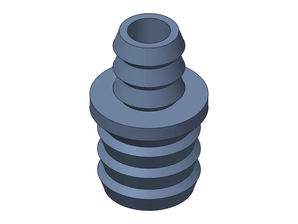 Barbed hose adapter: 3D model render