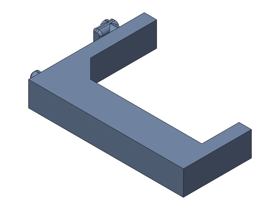Pegboard hook: 3D model render