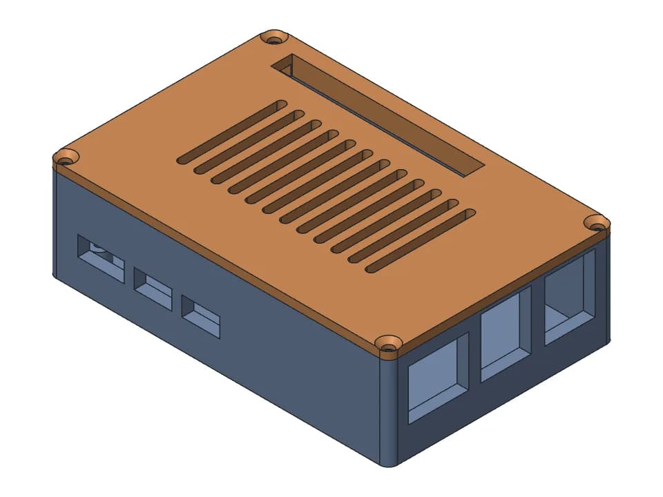 Raspberry Pi 5 case: 3D model render