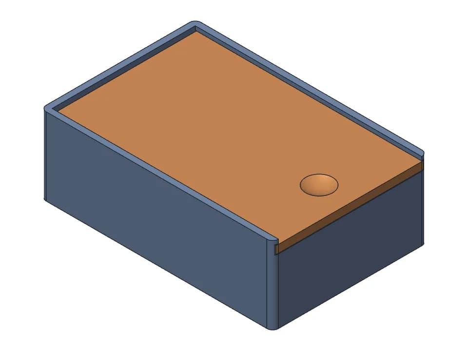 Sliding-lid box: 3D model render