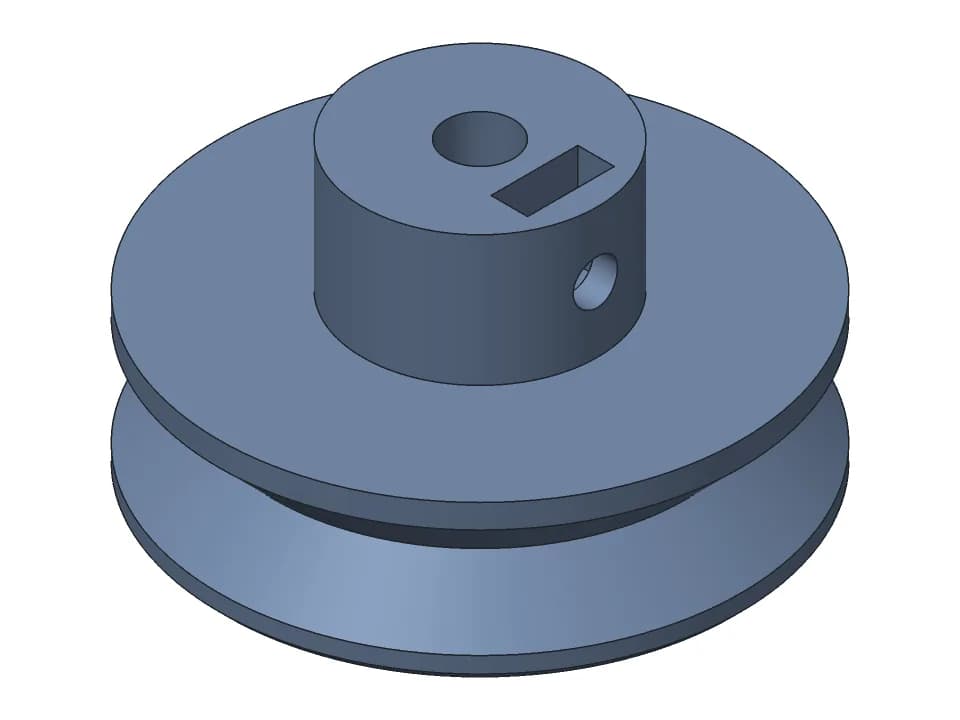 V-groove pulley: 3D model render