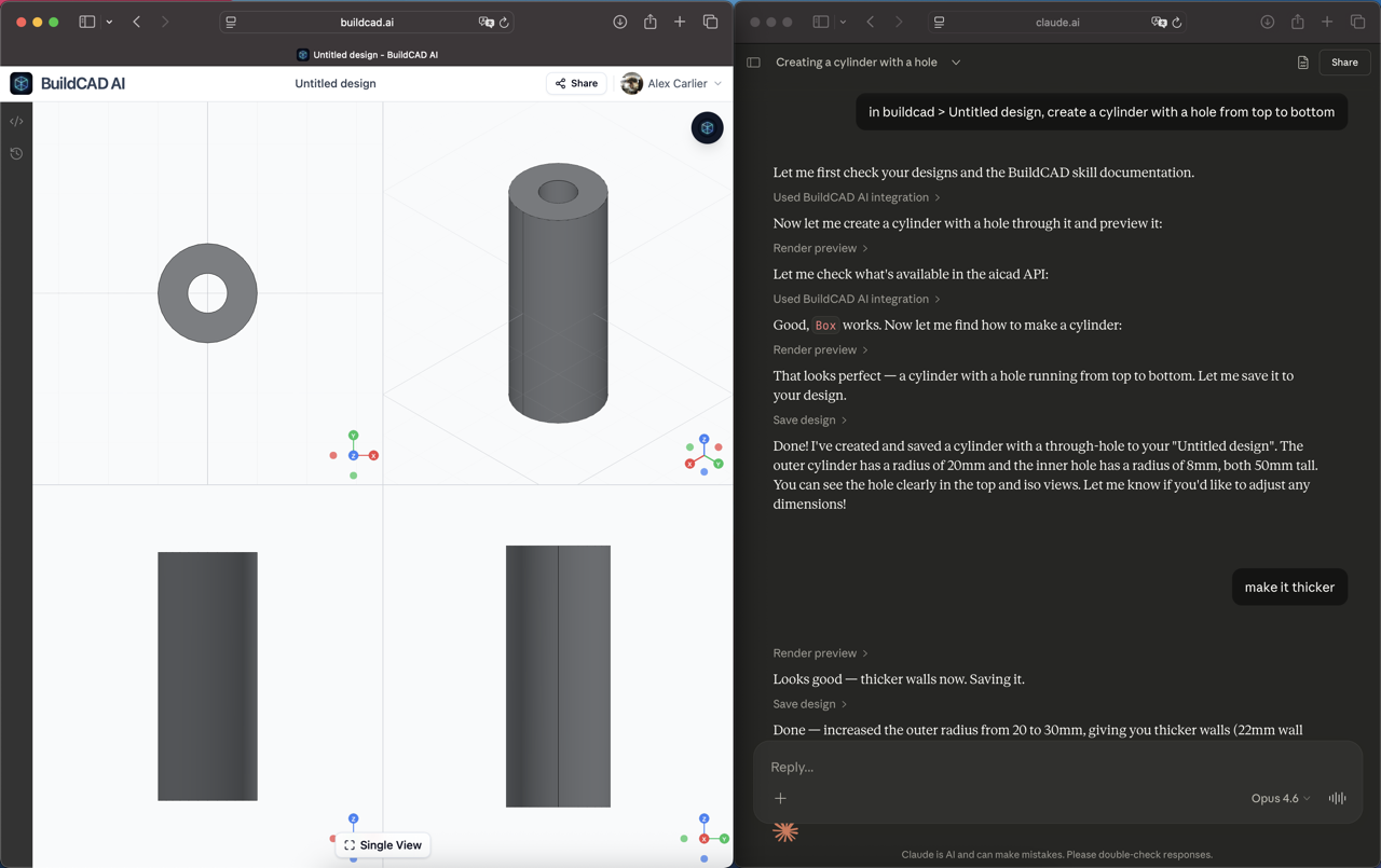 CAD MCP Server | Use BuildCAD AI with Claude, Cursor & more